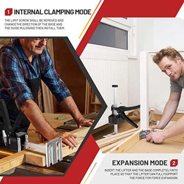 Labor Saving Handle 2 Pack,12 in Construction Jack,Multifunctional Furniture Lifter Jacks for Installing Cabinets and Wall Tile Height Adjuster Handheld Tool, Load 440LBS