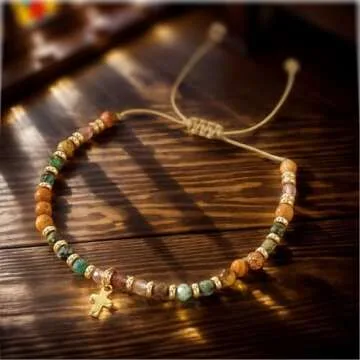 Christian Gifts for Women, Cross Bracelet, Christian Gifts, Inspirational Gifts for Women, Natural Stone Bracelets, Religious Gifts for Woman