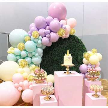 105pcs Pastel Balloons Arch Garland Kit 5" 10" 12" 18 inch Macaron Color Pastel Balloons Different S...