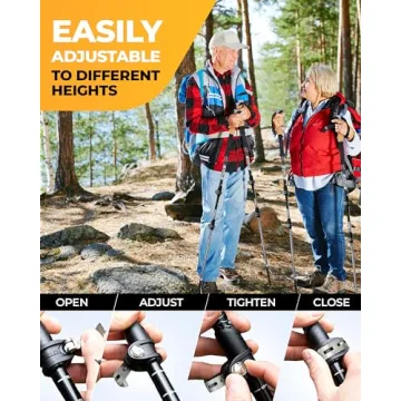 Foxelli Trekking Poles - Lightweight Hiking Support System