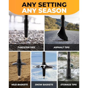 Foxelli Trekking Poles - Lightweight Hiking Support System