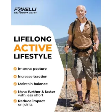 Foxelli Trekking Poles - Lightweight Hiking Support System