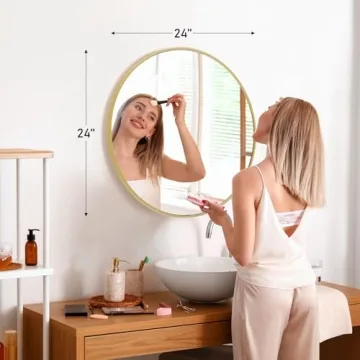 DUMOS Gold Circle Mirror for Elegant Home Decor