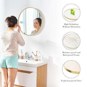 DUMOS Gold Circle Mirror for Elegant Home Decor