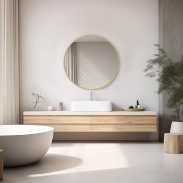 DUMOS Gold Circle Mirror for Elegant Home Decor