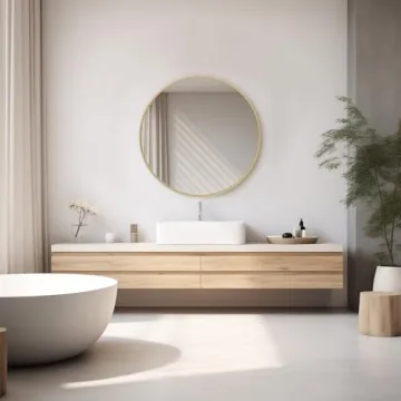 DUMOS Gold Circle Mirror for Elegant Home Decor