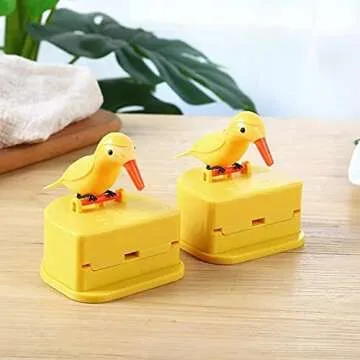 Bird Toothpick Dispenser，Telescopic Automatic toothpick dispenser，Cute Toothpick holder decoration the kitchen, home,party, fun gifts for children parents