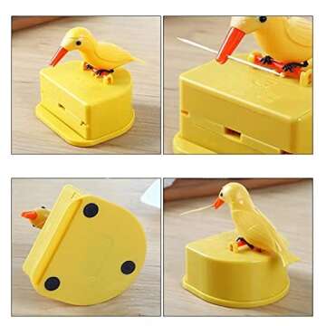 Bird Toothpick Dispenser，Telescopic Automatic toothpick dispenser，Cute Toothpick holder decoration the kitchen, home,party, fun gifts for children parents