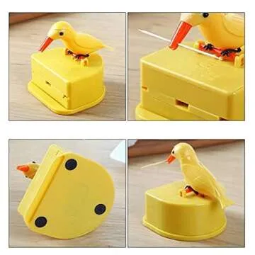 Bird Toothpick Dispenser，Telescopic Automatic toothpick dispenser，Cute Toothpick holder decoration the kitchen, home,party, fun gifts for children parents