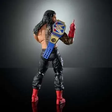 Mattel WWE Ultimate Edition Action Figure & Accessories Set, Roman Reigns 6-inch Collectible with 30 Articulation Points, Swappable Pieces & Entrance Gear