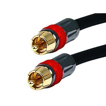Monoprice 3-Feet RG6 RCA CL2 Rated Digital Coaxial Audio Cable for High-Fidelity Sound