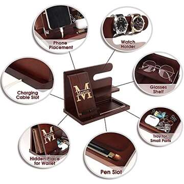Personalized Wood Docking Station for Organizing Essentials