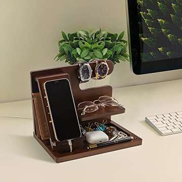 Personalized Wood Docking Station for Organizing Essentials