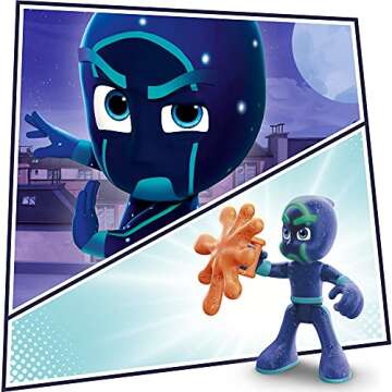 PJ Masks Night Time Mission Glow-in-The-Dark Action Figure Set, Preschool Toy for Kids Ages 3 and Up, 4 Figures and 1 Accessory