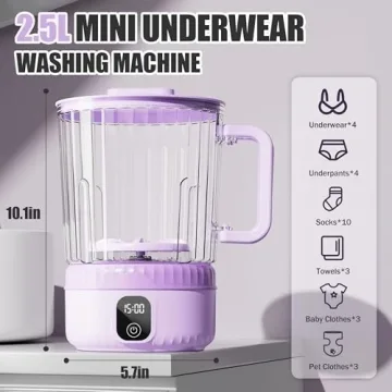 Underwear Washing Machine, Upgrade 2.5L Large Capacity Mini Portable Washing Machine, Underwear Wash...