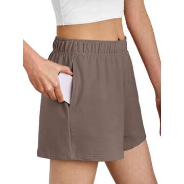 AUTOMET Womens Sweat Shorts Trendy Casual Athletic Running Summer Vacation Outfits Comfy 2025 Fashion Workout Clothing Coffee M