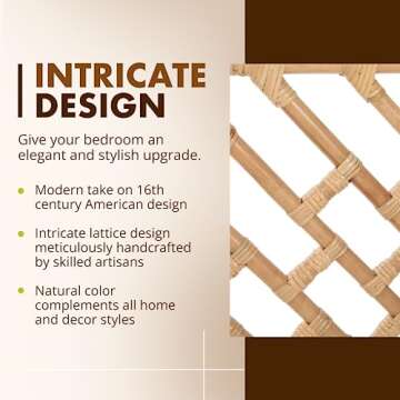 Kouboo Rattan Chippendal Headboard - Eco-friendly Elegance for Your Bedroom