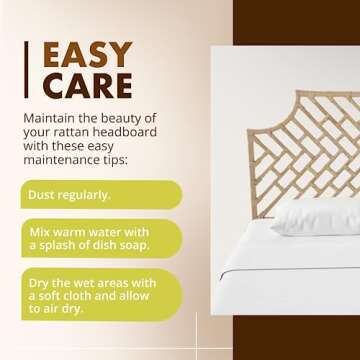 Kouboo Rattan Chippendal Headboard - Eco-friendly Elegance for Your Bedroom