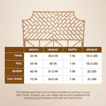 Kouboo Rattan Chippendal Headboard - Eco-friendly Elegance for Your Bedroom