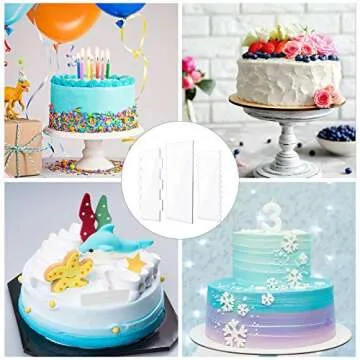 3-Piece Acrylic Cake Scraper Set for Easy Cake Decoration