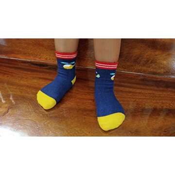 RATIVE Anti-Slip Cotton Socks for Toddlers - 6-Pairs