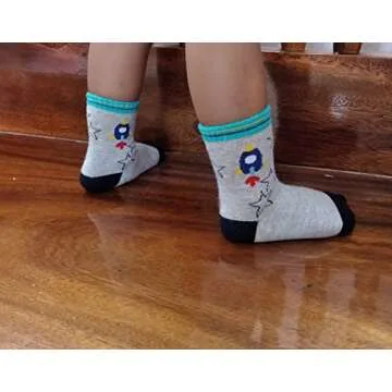 RATIVE Anti-Slip Cotton Socks for Toddlers - 6-Pairs