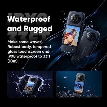 Insta360 X3 - Dive Kit (Original Version) - Waterproof 360 Action Camera with 1/2" 48MP Sensor, 5.7K 360 Video, 72MP 360 Photo, 4K Single-Lens Mode, X3 Dive Case, Floating Hand Grip and 128GB SD Card