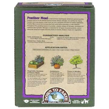 Down To Earth Organic Feather Meal Fertilizer 12-0-0, 4 lb