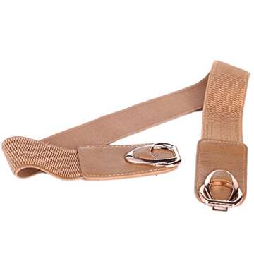 Beltox Women's Elastic Stretch Cinch Plus Size Fashion Belts (26-48", Khaki)
