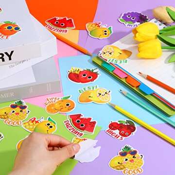 300 Pcs Scratch and Sniff Sticker for Kids Smelly Scented Motivational Stickers Reward Stickers Teacher Stickers Incentive Positive Stickers for Student Classroom Chart School Supplies (Fruity)