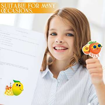 300 Pcs Scratch and Sniff Sticker for Kids Smelly Scented Motivational Stickers Reward Stickers Teacher Stickers Incentive Positive Stickers for Student Classroom Chart School Supplies (Fruity)