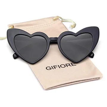 Chic Heart Sunglasses Retro Cat Eye Oversized UV400 Protection