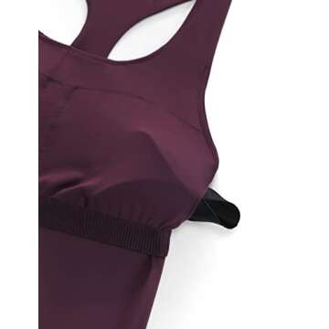 CRZ YOGA Butterluxe Workout Tank Tops for Women Built in Shelf Bras Padded - Racerback Athletic Spandex Yoga Camisole Deep Purple Medium