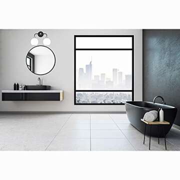 Linea di Liara Lukasa Modern Bathroom Vanity Lights Fixtures 2-Lights Over Mirror Lighting Matte Bla...