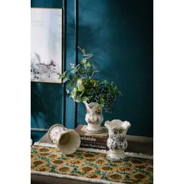 Magcolor Unique Hand-Painted Ceramic Vase for Home Decor