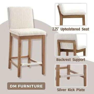 Stylish DM Furniture Counter Height Bar Stools Set of 4