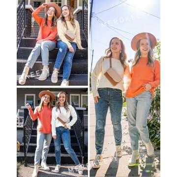 MEROKEETY Women's 2025 Fall Long Balloon Sleeve Crew Neck Sweater Tops Waffle Knit Soft Pullover Jumper, Beige, S