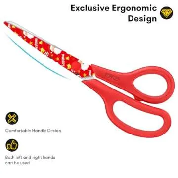 iBayam All Purpose Scissors for Construction Scrapbook Kraft Craft Paper, Gifts Wrapping Packing Paper Cutter Tool, 3 Pack Ultra Sharp 8" Thick Blade Comfort-Grip Scissors for Moving Package Supplies