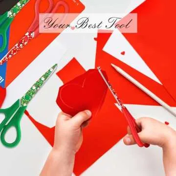 iBayam All Purpose Scissors for Construction Scrapbook Kraft Craft Paper, Gifts Wrapping Packing Paper Cutter Tool, 3 Pack Ultra Sharp 8" Thick Blade Comfort-Grip Scissors for Moving Package Supplies