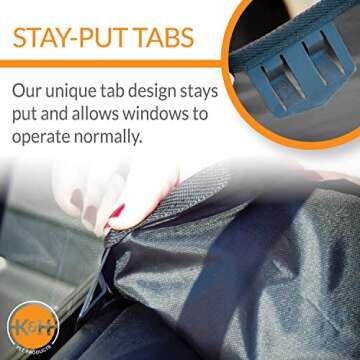 K&H Pet Products Car Door Protector for Dogs, 2 Pack Waterproof Interior Pet Car Door Protector from Dog Scratching, Stay Put Cover Design, Fits Most Vehicles, Washable - 27 x 19in Black