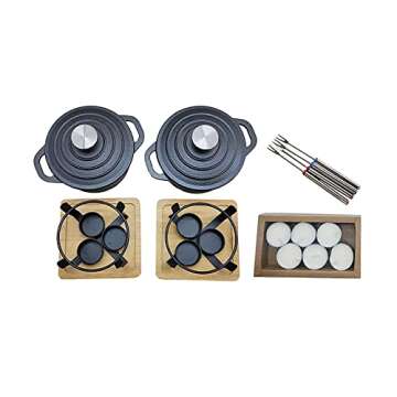 HAWOK Cast Iron Pre-Seasoned Dutch Oven Butter Warmer Set