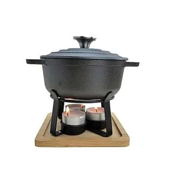 HAWOK Cast Iron Dutch Oven with Trivet Set for Entertaining