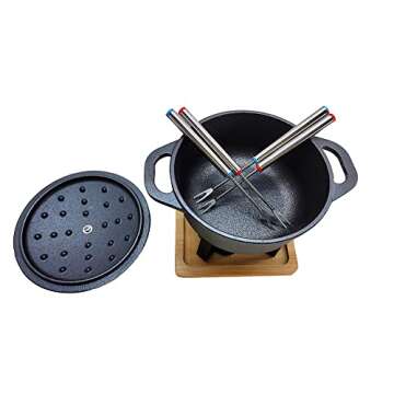 HAWOK Cast Iron Dutch Oven with Trivet Set for Entertaining