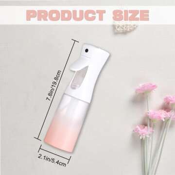 Hounahha Continuous Spray Bottle for Hair - Ultra Fine Mist Mister for Salon, Hair & Plant Care, Cleaning, Gardening - 6.87 Oz/ 200 Ml Reusable Beauty Water Spray Bottle (Pink), 318200