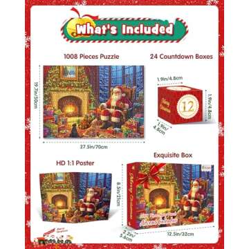 D-FantiX 2024 Christmas Advent Calendar Puzzle: Holiday Fun for Kids and Adults