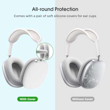 ProCase Hard Case for AirPods Max, Travel Carrying Headphone Case with Silicone Earpad Cover & Mesh ...