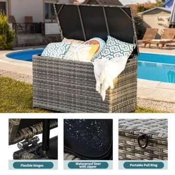 MEISSALIVVE 178 Gallon Portable Outdoor Storage Box