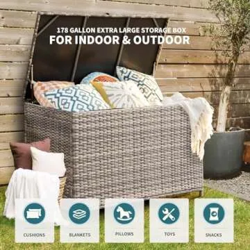 MEISSALIVVE 178 Gallon Portable Outdoor Storage Box