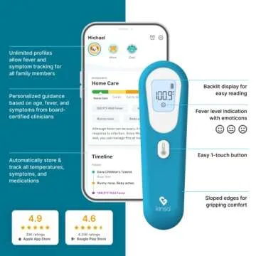Kinsa QuickScan Smart Thermometer for All Ages - App-Connected