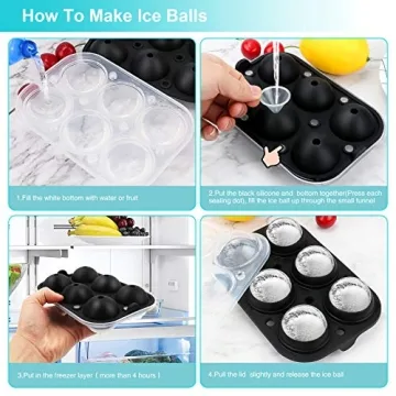 JoyHi Ice Cube Trays - Perfect Ice Sphere Maker for Cocktails
